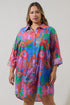 Cindal Floral Luba Oversized Shirt Mini Dress Curve
